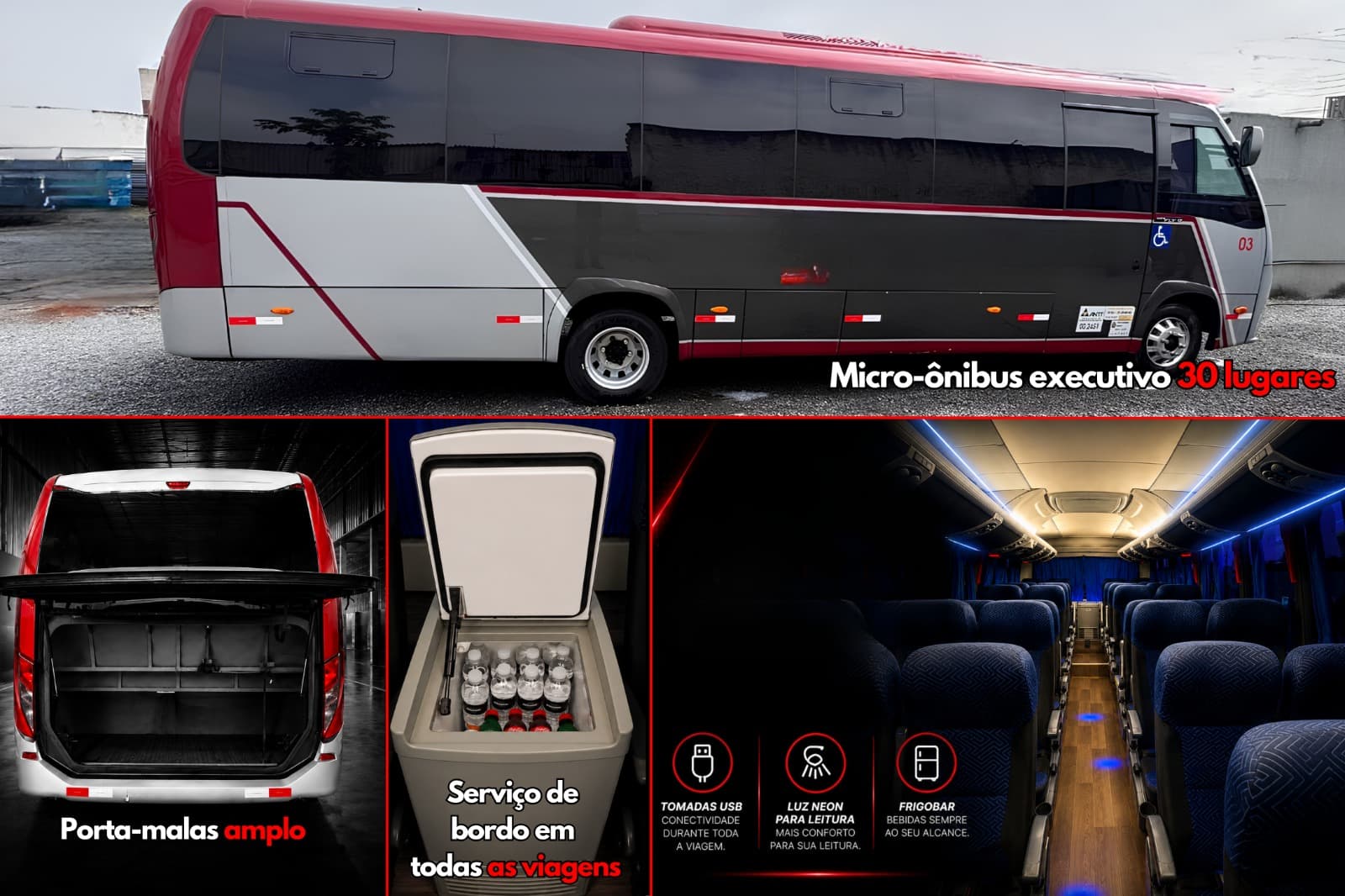 Micro-ônibus executivo da frota da EJS Transfer